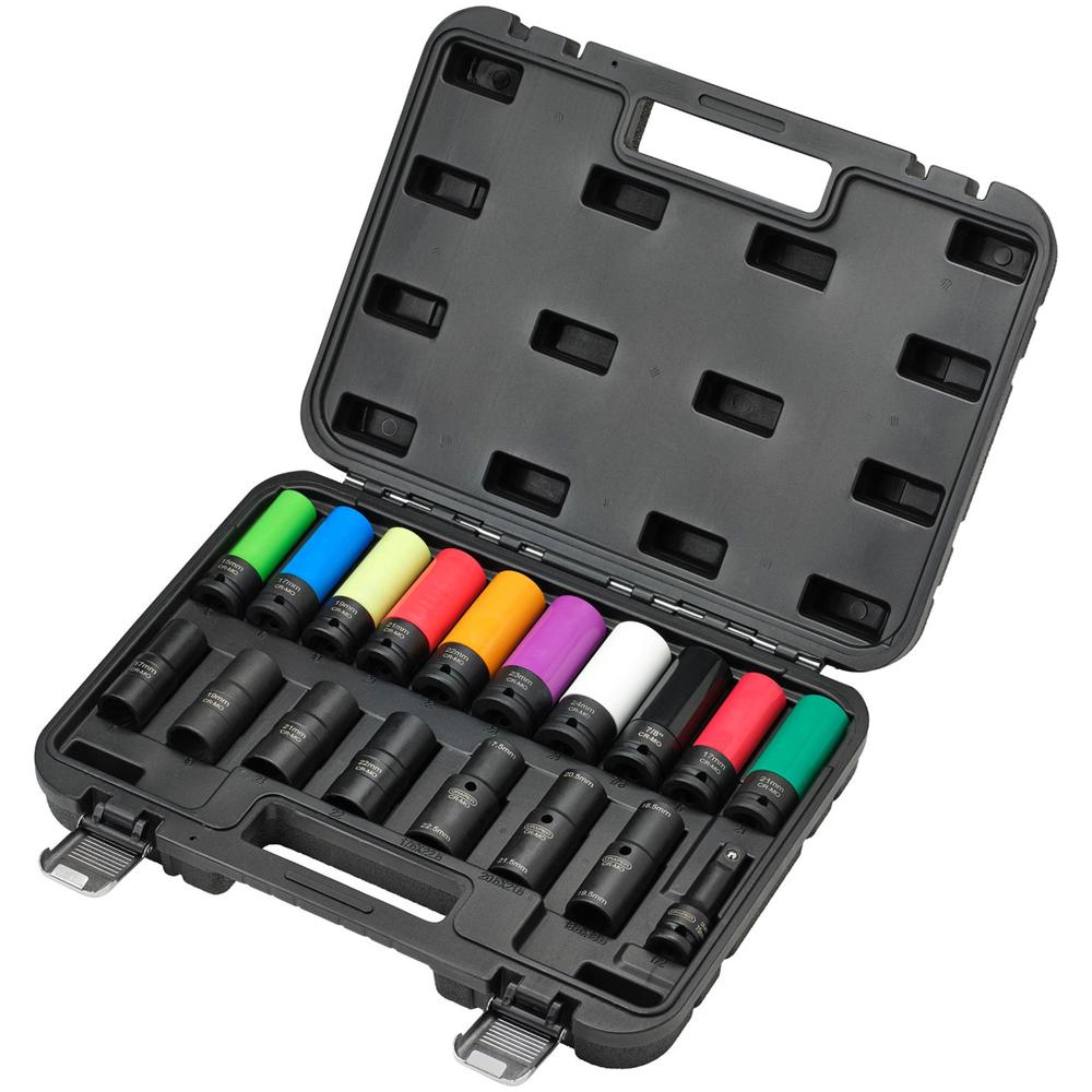 Draper 18 Piece 1/2" Drive Wheel Nut Socket Set