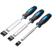 Draper 3 Piece Soft Grip Bevel Edge Wood Chisel Set