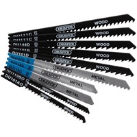 Draper 10 Piece Wood and Metal Cutting U Shank Jigsaw Blade Set