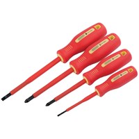 Draper 4 Piece VDE Insulated Pozi and Slotted Screwdriver Set
