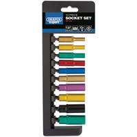 Draper 10 Piece 1/4" Drive Coloured Deep Hex Socket Set Metric