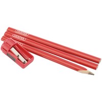Draper Red Medium Carpenters Pencils and Sharpener