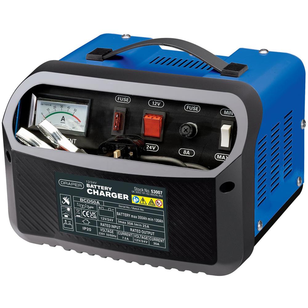 Draper BCD50A 12/24v Automotive Battery Charger