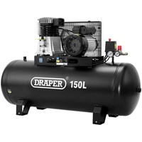Draper DA150/369S Stationary Belt Driven Air Compressor 150 Litre