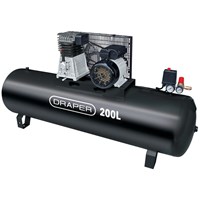 Draper DA200/369S Stationary Belt Driven Air Compressor 200 Litre
