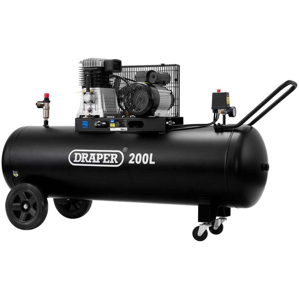 Draper DA200/369M Belt Driven Air Compressor 200 Litre | Air