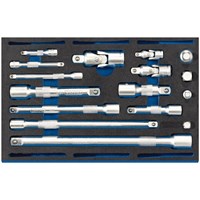 Draper 16 Piece Extension Universal Joint Socket Convertor Set in Eva Insert Tray