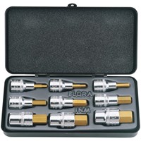 Elora 9 Piece 1/2" Drive Hexagon Socket Bit Set Metric