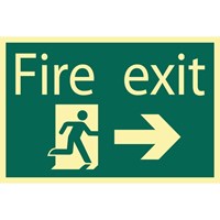 Draper Fire Exit Arrow Right Sign