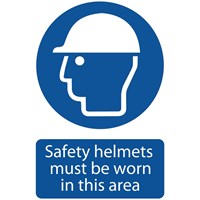 Draper Safety Helmets Must Be Worn In This Area Sign