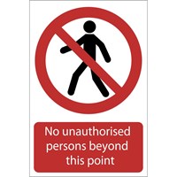 Draper No Unauthorised Persons Beyond This Point Sign