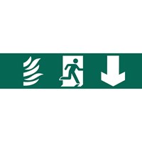 Draper Running Man Arrow Down Fire Safety Sign