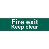 Draper Fire Exit Keep Clear Sign