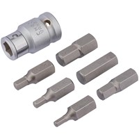 Draper Expert 7 Piece 1/2" Drive Socket Bit Holder and Hex Bit Set Metric