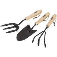 Draper Carbon Steel Hand Fork, Cultivator and Trowel Hardwood Handles