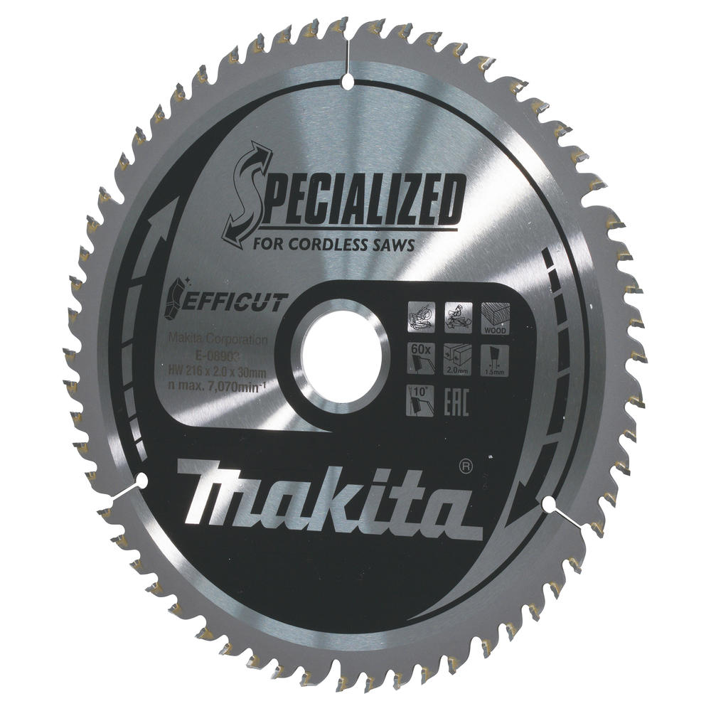 Makita E-08903 Kreissägeblatt 216 x 30 x 2mm Zähneanzahl: 60 1St.