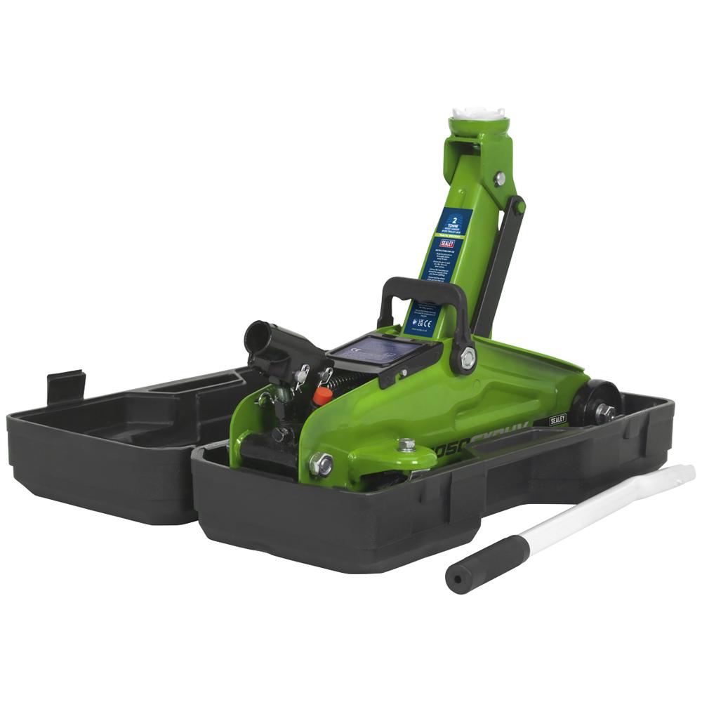 Sealey Short Chassis Hi Vis Trolley Jack with Case