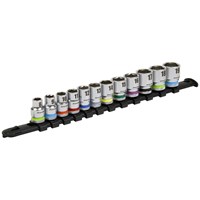 Sealey 12 Piece 3/8" Drive Colour Coded Hexagon Socket Set