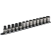 Sealey 13 Piece Black Series 1/2" Drive Lock On Hexagon Socket Set