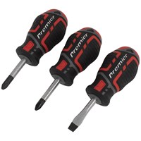 Sealey 3 Piece GripMAX Stubby Screwdriver Set