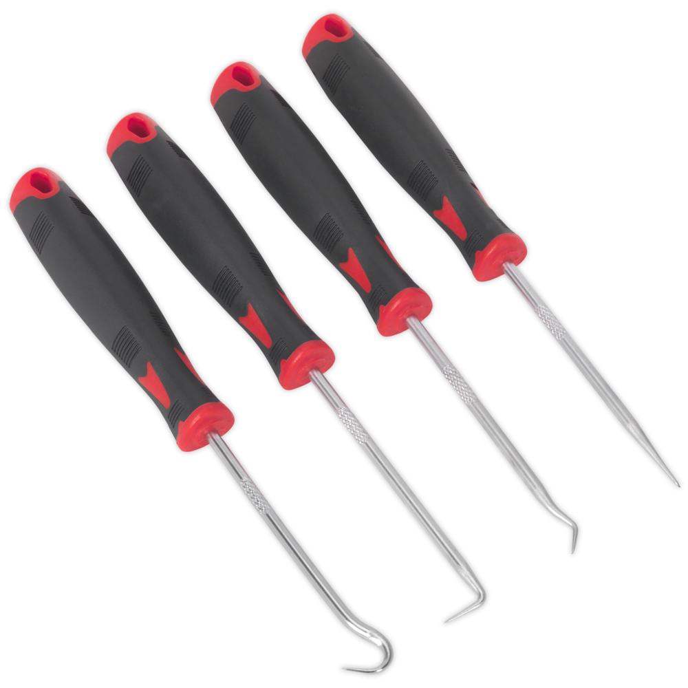 Sealey 4 Piece Soft Grip Mini Hook and Pick Set