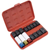 Sealey 15 Piece 1/2" Drive Impact Socket and Wheel Nut Remover Set