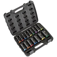 Sealey 16 Piece 1/2" Drive Deep Lock On Impact Socket Set 