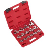 Sealey 15 Piece 3/8" Drive Crow Foot Spanner Set Metric