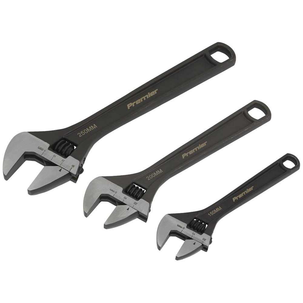 Image of Sealey 3 Piece Adjustable Spanner Set Phosphate Finish AK607