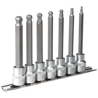 Sealey 7 Piece 3/8" Drive Ball End Long Hexagon Socket Bit Set Metric
