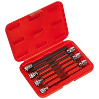 Sealey 7 Piece 3/8" Drive Extra Long Reach Hexagon Socket Bit Set Metric