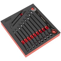 Sealey Premier Black 12 Piece Ratchet Combination Spanner Set 
