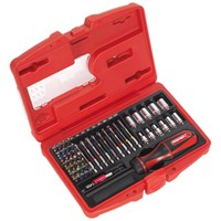 Sealey 50 Piece Fine Tooth Ratchet Screwdriver Bit and Socket Set