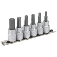 Sealey 6 Piece 3/8" Drive Hex Key Socket Bit Set Metric