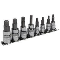 Sealey 8 Piece 1/4" and 3/8" Drive Lock On Hexagon Socket Bit Set Imperial