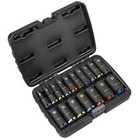 Sealey Premier 17 Piece 3/8" Drive Deep Impact Socket Set 