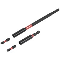 Sealey 4 Piece Impact Screwdriver Bit Holder and PZ2 Bit Set