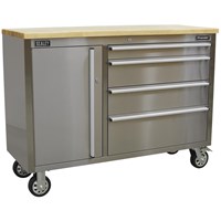Sealey Stainless Steel 4 Drawer Tool Roller Cabinet