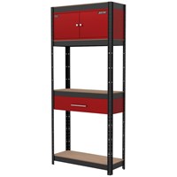 Sealey American Pro 4 Tier Shelving Unit with Cupboard & Drawer