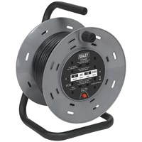 Sealey 4 Socket Heavy Duty Cable Extension Reel 240v