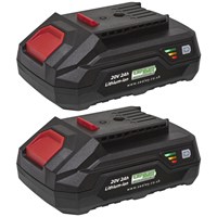 Sealey BK02 20v Cordless SV20V Li-ion Battery 2ah Pack of 2
