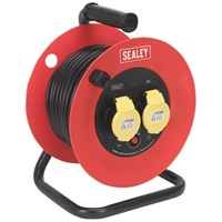 Sealey Twin Socket Heavy Duty Extension Reel 110v