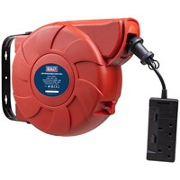 Sealey 2 Socket Wall Mount Cable Extension Reel 240v