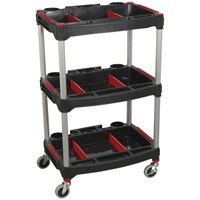 Sealey 3 Shelf Composite Trolley with Parts Storage