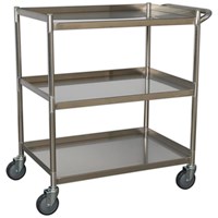 Sealey 3 Shelf Stainless Steel Workshop Trolley