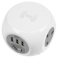 Sealey Cable Extension Cube with Wireless Charging and USB Sockets