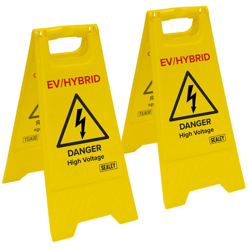 Retro E.v. Sign Sealey High Voltage Floor Warning Signs for EV and Hybrid Vehicles ...