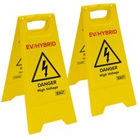 Sealey High Voltage Floor Warning Signs for EV and Hybrid Vehicles 