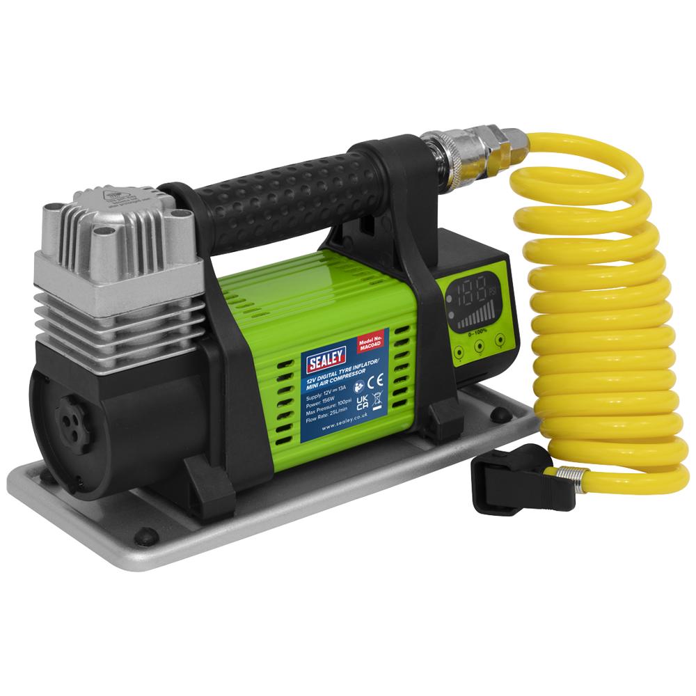 Sealey MAC04D 12v Digital Tyre Inflator and Mini Air Compressor
