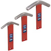 Sealey 3 Piece Curved T Dollies Set for Sheet Metal Forming 